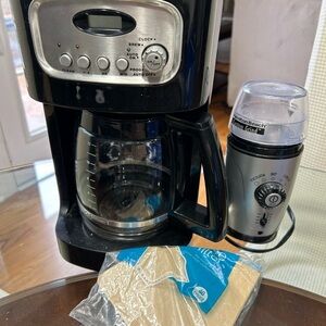 Cuisinart Black and Silver Coffee Maker with Grinder